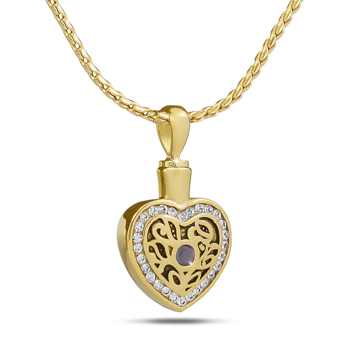 February w/ Amethyst Gold Steel keepsake